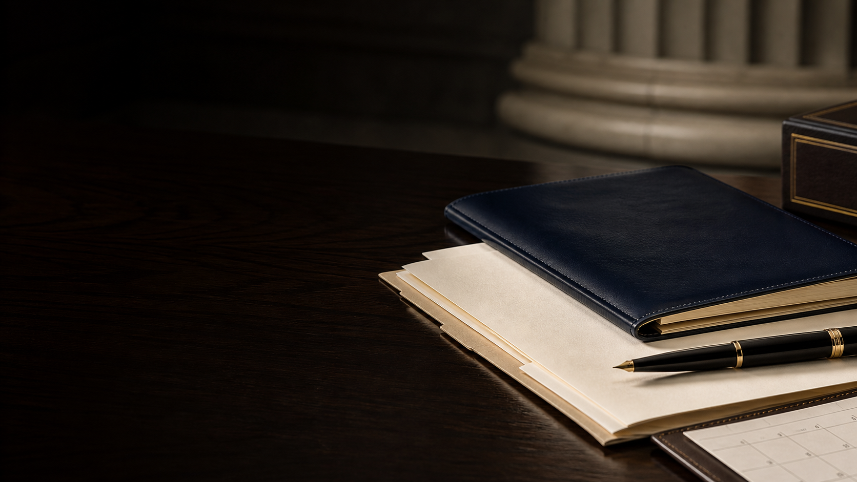 Restrained legal case-preparation visual